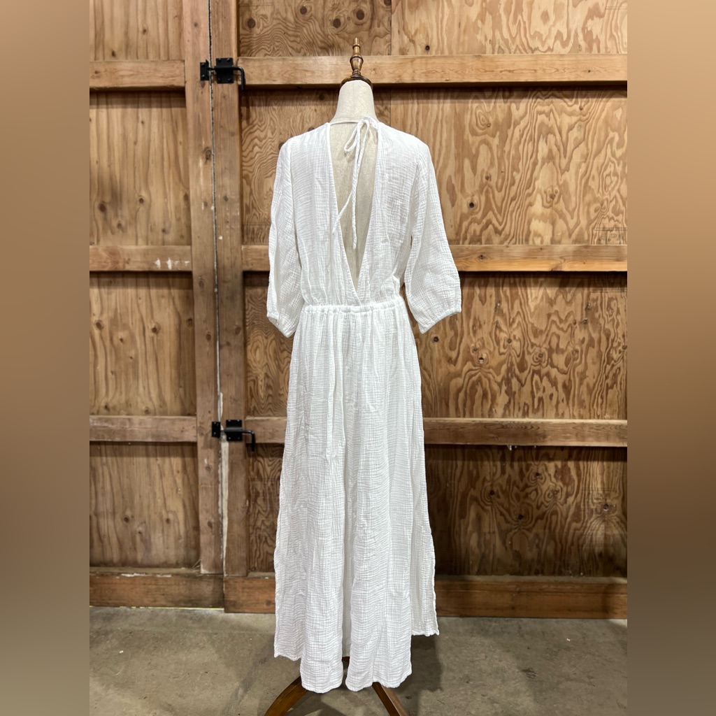 Bird & Knoll Alejandra Maxi Dress Gauzy Resortwear Vacation Lougewear Size Large — image 5 of 8